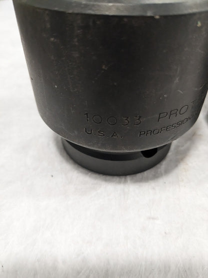 PROTO Impact Socket: 1" Drive, 2-1/16" Socket, Hex Drive Qty 2 J10033