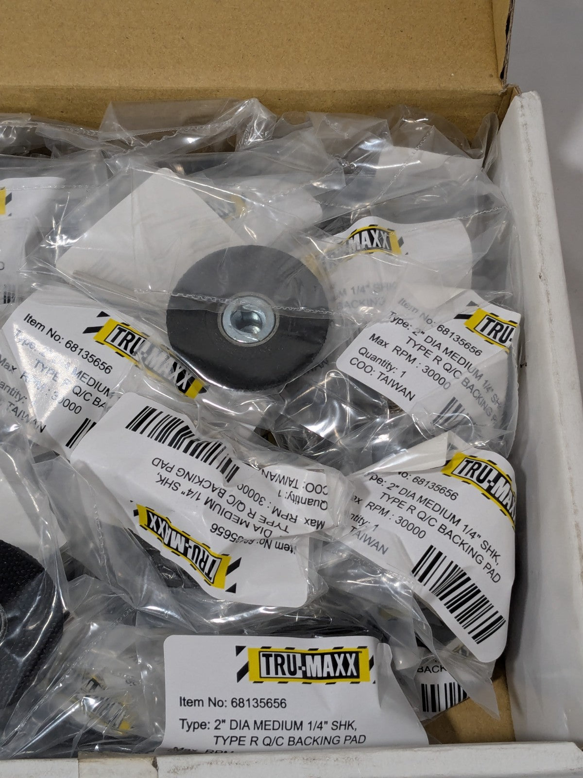 Tru-Maxx Disc Backing Pad: 2" Dia, Quick-Change Type R Qty 50 68135656