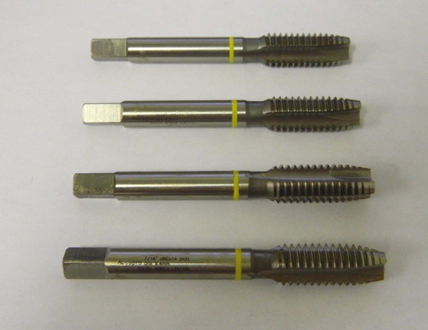 Accupro Spiral Point Taps 7/16-14" UNC H3 3FL HSSe Lot of 4 #09223736