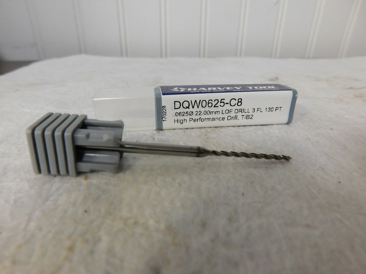 Harvey Tool Mini Drills Cutter Diameter:  .0625" (1.587 mm) DQW0625-C8