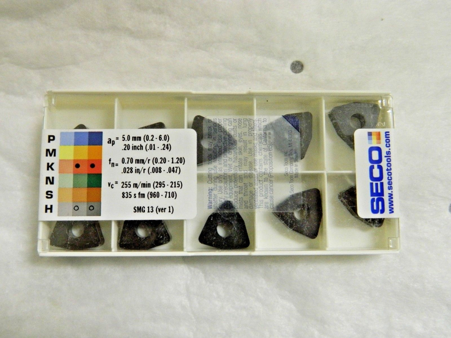 Seco Carbide Turning Inserts 3/16" Thick WNMA080416 Grade TK1001 Qty 10 698