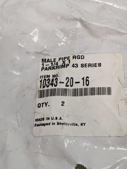 PARKER Hydraulic Hose Swivel Fitting: 1" ID, 16 mm, 1-5/8-12 Qty 2 10343-20-16