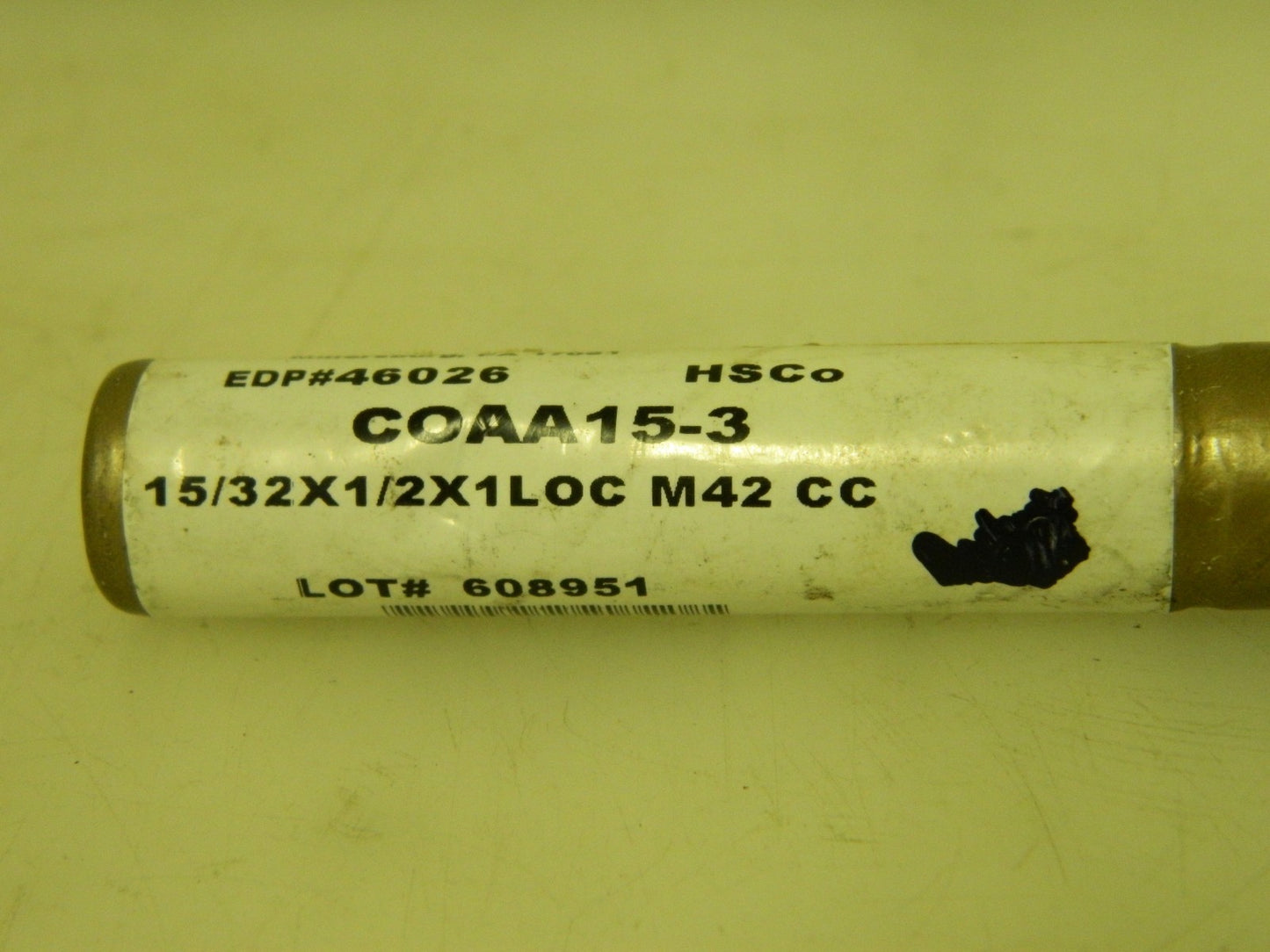 Weldon Double End Square End Mill 15/32" x 1" x 4-1/8" 4FL Cobalt COAA15-3