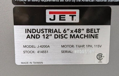 JET Combination Sanding Machine 6 x 48" Belt  12" Disc  115V   *Shippi