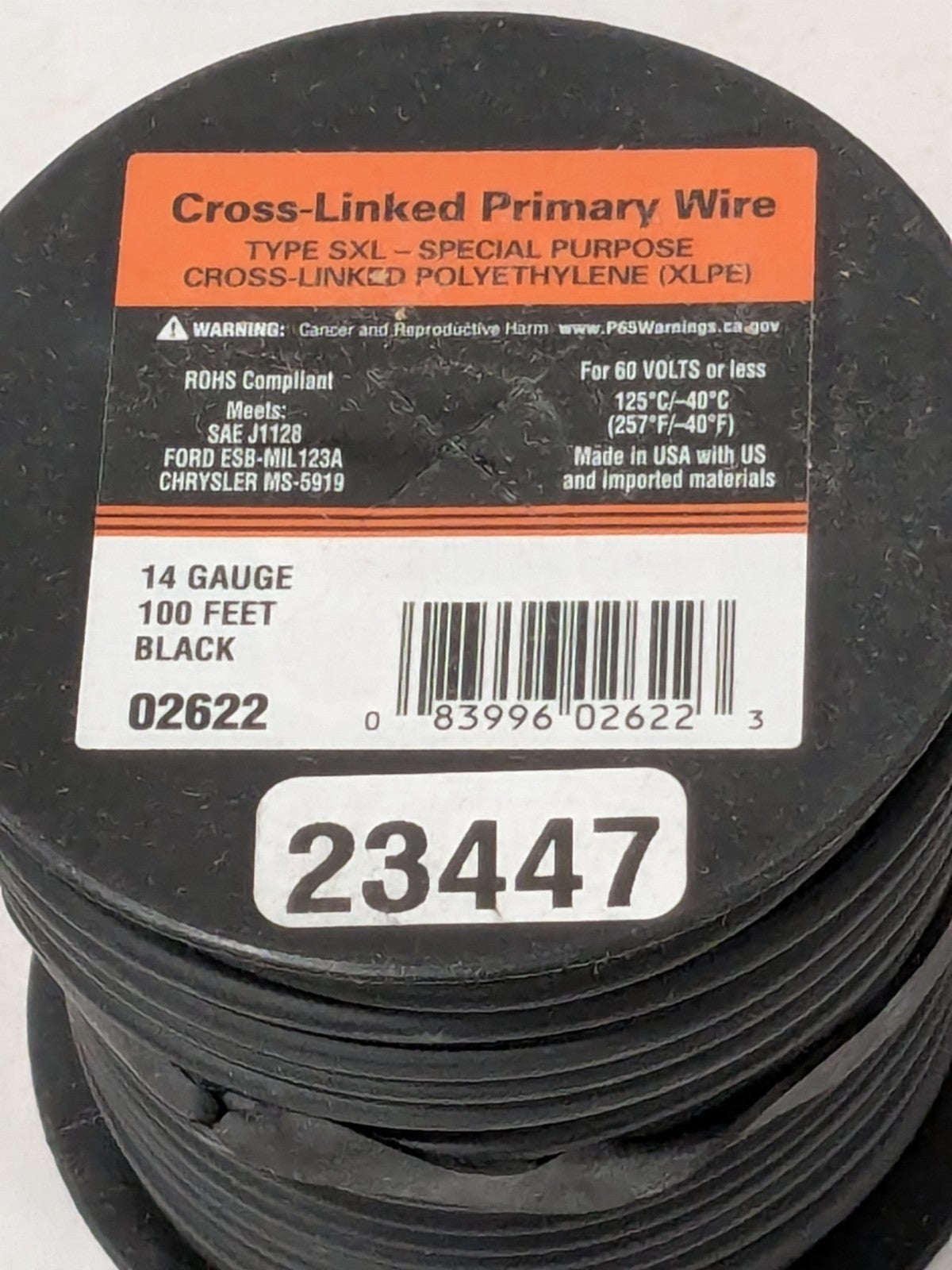 EastPenn 14 AWG Automotive Cross-Linked Polyethylene Wire, 100' Long 23447