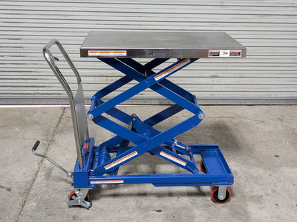 Vestil Hydraulic Elevating Cart 800 lb. Capacity 35 x 20 Platform CART-800-D-TS
