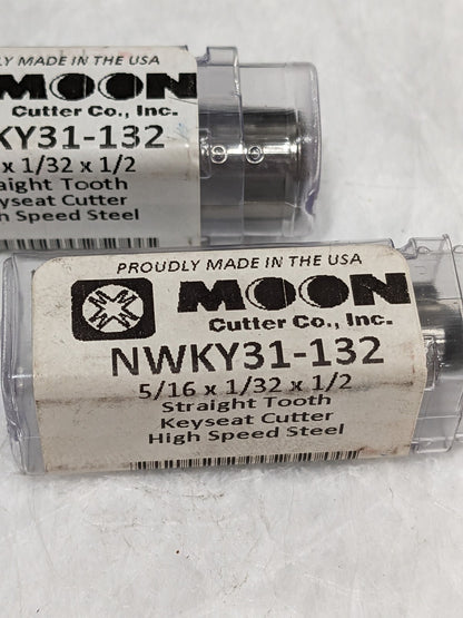 Moon Cutter 5/16" Diameter, 1/32" Wide HSS KeySeat Cutter Qty 2 NWKY31