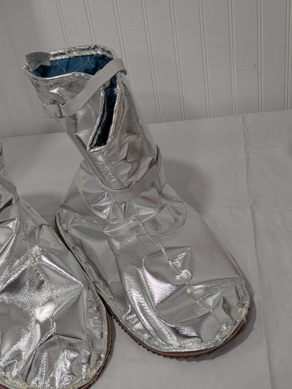 National Safety Apparel Aluminized Overshoe: X-Large Plain Toe, Silver L68FA01XL