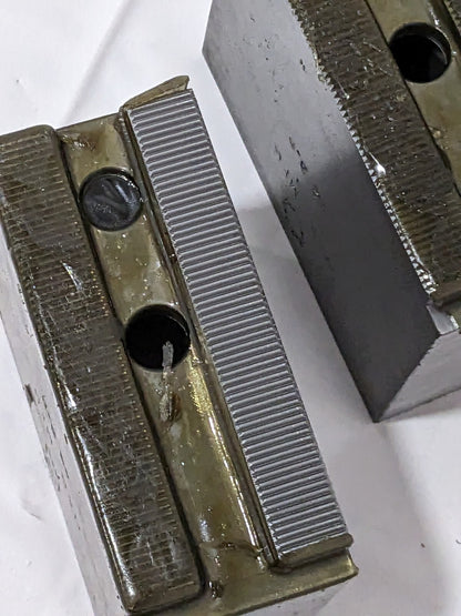 H & R Mfg Square Soft Lathe Chuck Jaw 1.5mm x 60° Serrated Qty 2 HR-82-3.5