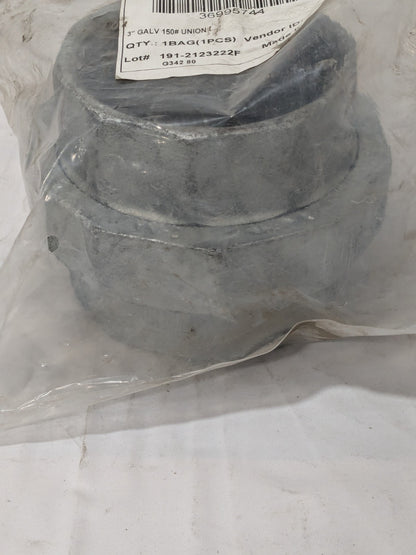 Malleable Iron Pipe Union: 3" Fitting Threaded, 300 psi Liquid &amp; Gas G3