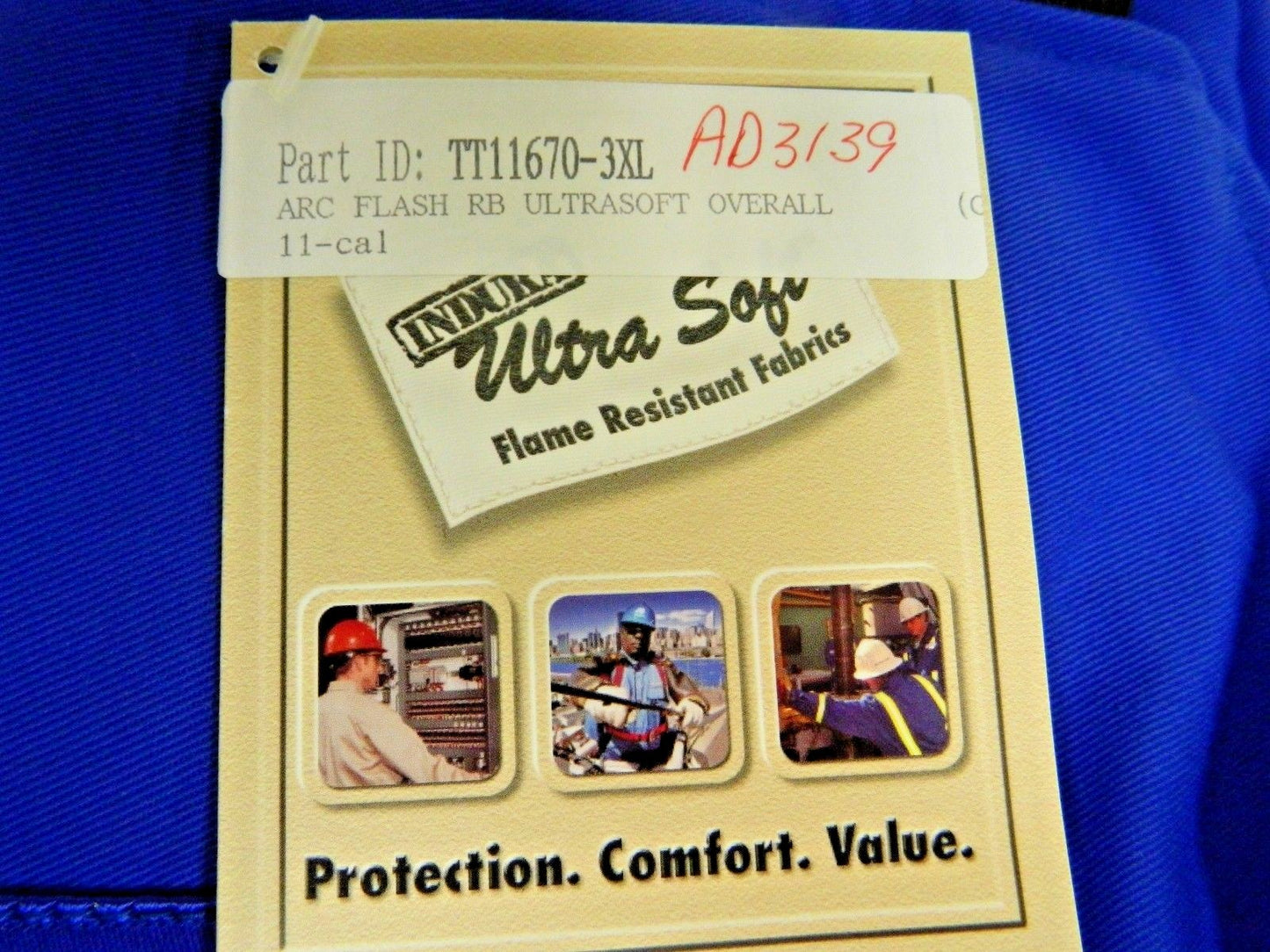 Stanco Temp-Test Arc Flash Protection Overall Blue 3XL 12.4 cal/cm2 TT11670-3XL