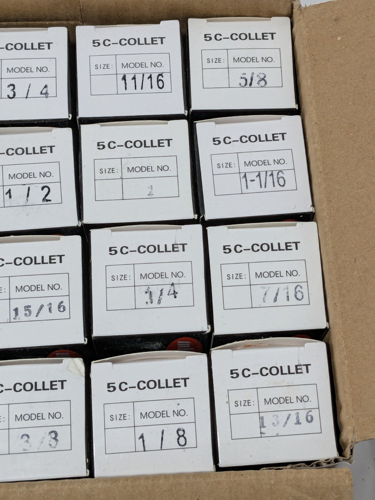 5C Collet Set With Tray: 18 Pc, 1/16 to 1-1/8" Capacity 230-8018