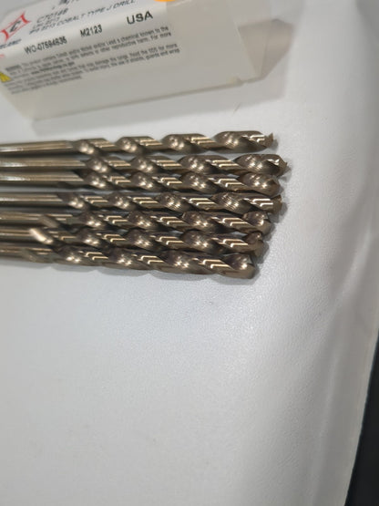 CLEVELAND 7pc Jobber Length Drill Bits #15 0.1800 Dia 135 deg Cobalt C70148