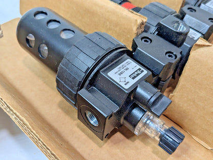 PARKER 3 Piece Combo Filter Regulator Lubricator 1/4" 125 PSI 06B12A13A2BC
