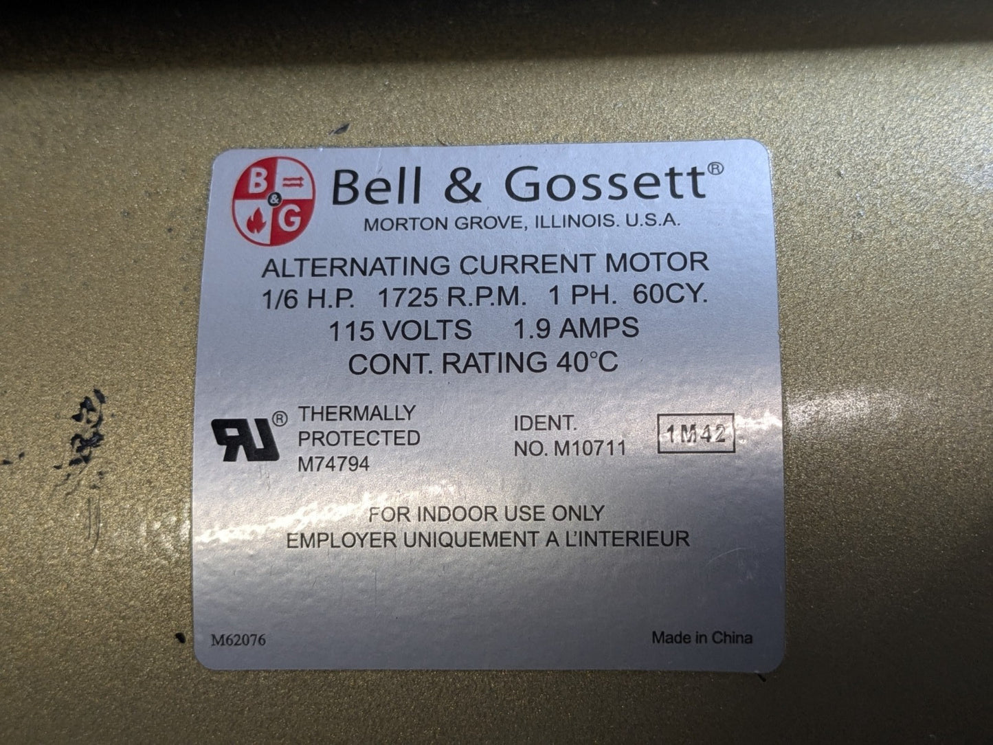 Bell & Gossett Bronze Circulator Booster Pump 40 GPM 1/6 HP 115v 1 Ph. 102213LF