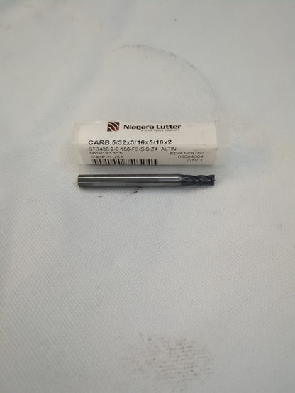 NIAGARA CUTTER Square End Mill: 5/32" Dia, 5/16" LOC, 4 Fl 03084004