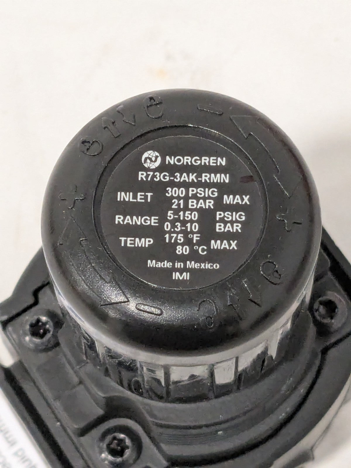 Norgren Compressed Air Regulator 3/8" NPTF, 160 psi, Intermediate R73G-3AK-RMN