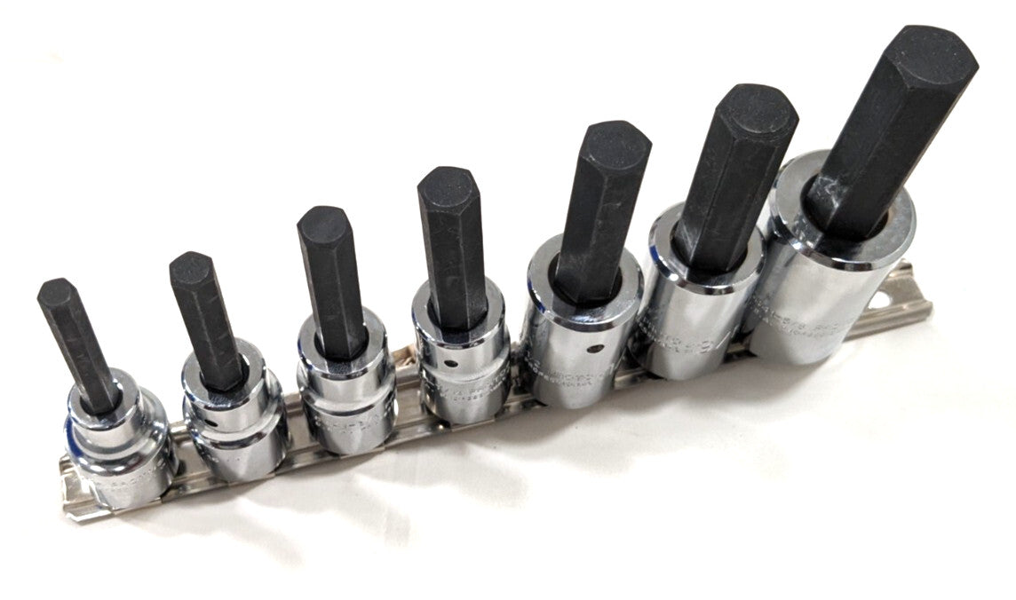 PROTO Hex Bit  7pc Set  1/2" Drive   1/4" to 5/8" Hex   J5441-7