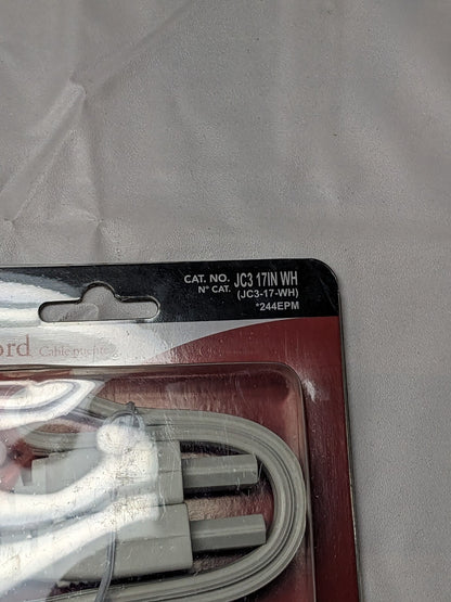 Juno Pro-Series 3-Wire Grounded 17" Jumper Cord Accessory, White JC3-17-WH