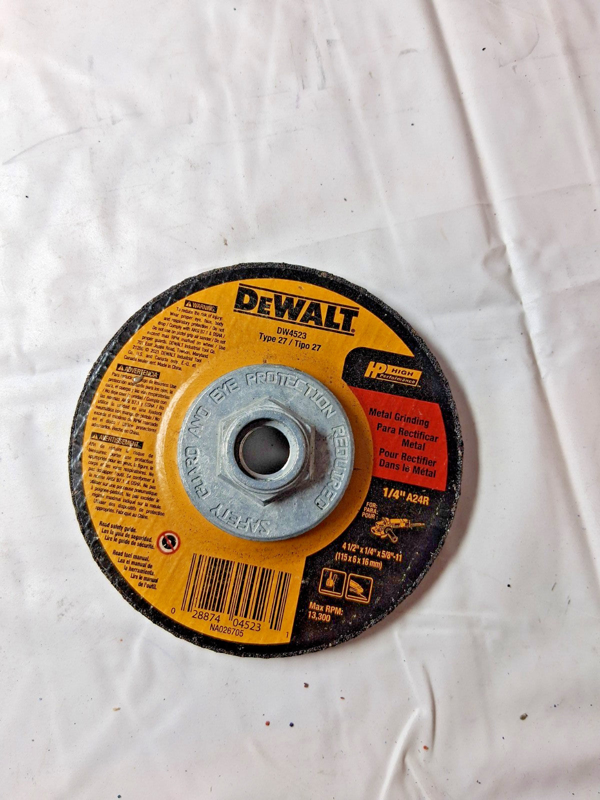 DeWALT Aluminum Oxide Depressed-Center Wheel QTY10 Type 27 DW4523