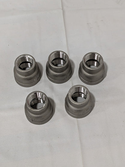 Pipe Reducer: 1 x 3/4" Fitting, 316 Stainless Steel, FNPT x FNPT Qty 5 6RSB