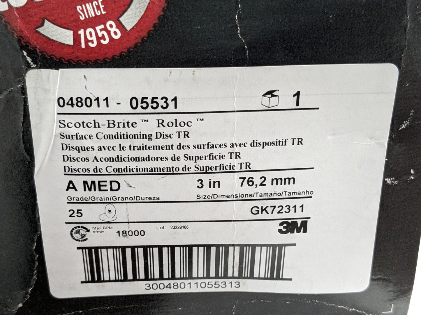 3M Quick-Change Discs 25pk Roloc TR 3" Dia Aluminum Oxide Non-Woven 7000000755