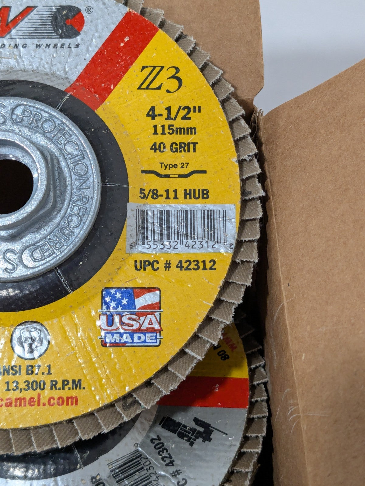 CGW Flap Disc: 4-1/2" Dia, Zirconia Alumina, Type 27 Box of 10 42312