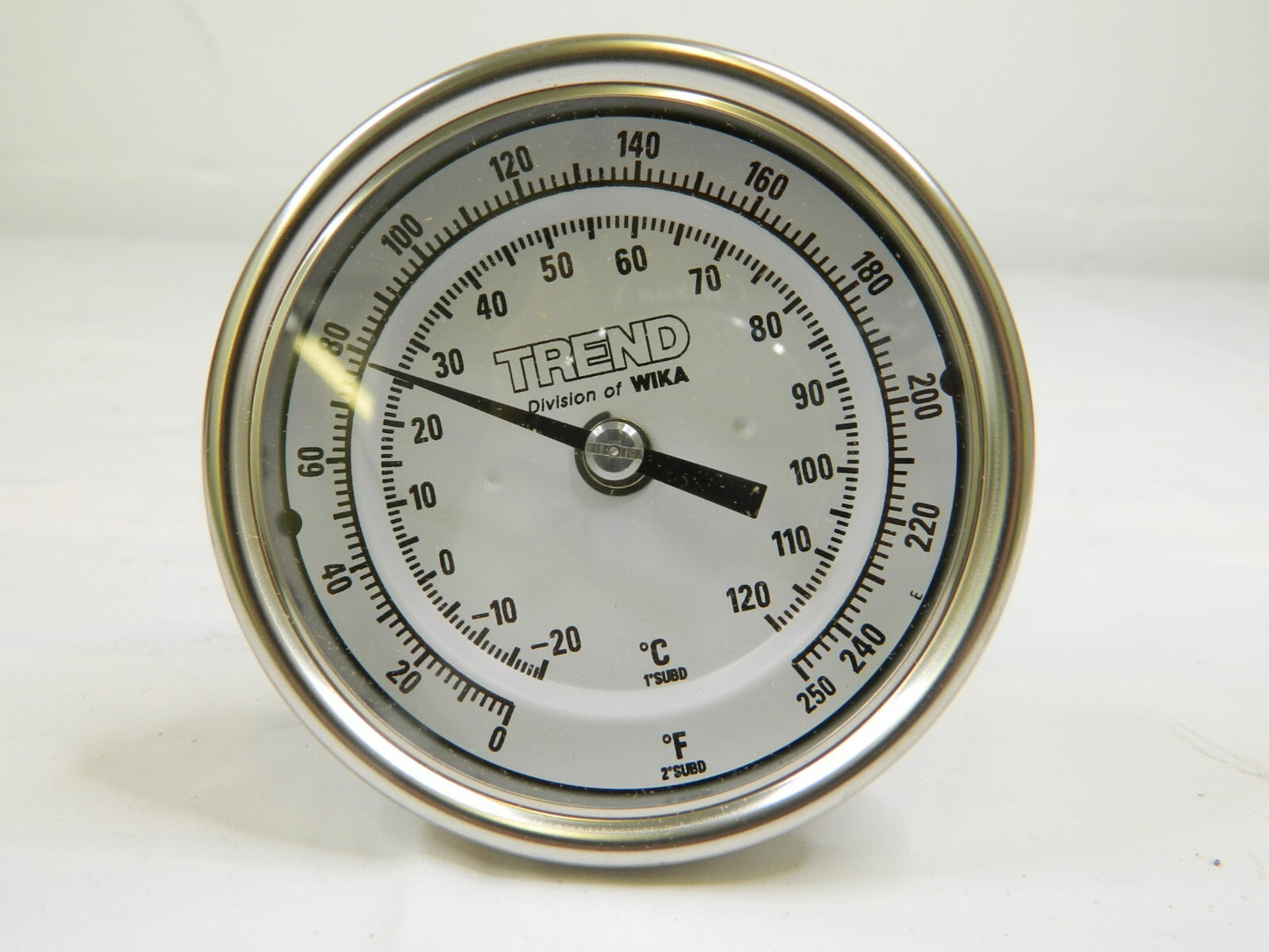 WIKA Bimetal Dial Thermometer: 0 to 250 ° F, 4" Stem Length 52877149