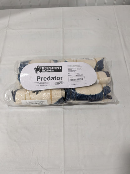MCR SAFETY Gloves, Predator Supported Nitrile Palm Coated, Sz L Qty 6 VP9760L