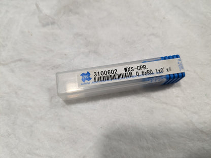 OSG Corner Radius End Mill: 0.6 mm Dia, 0.48 mm LOC 3100602