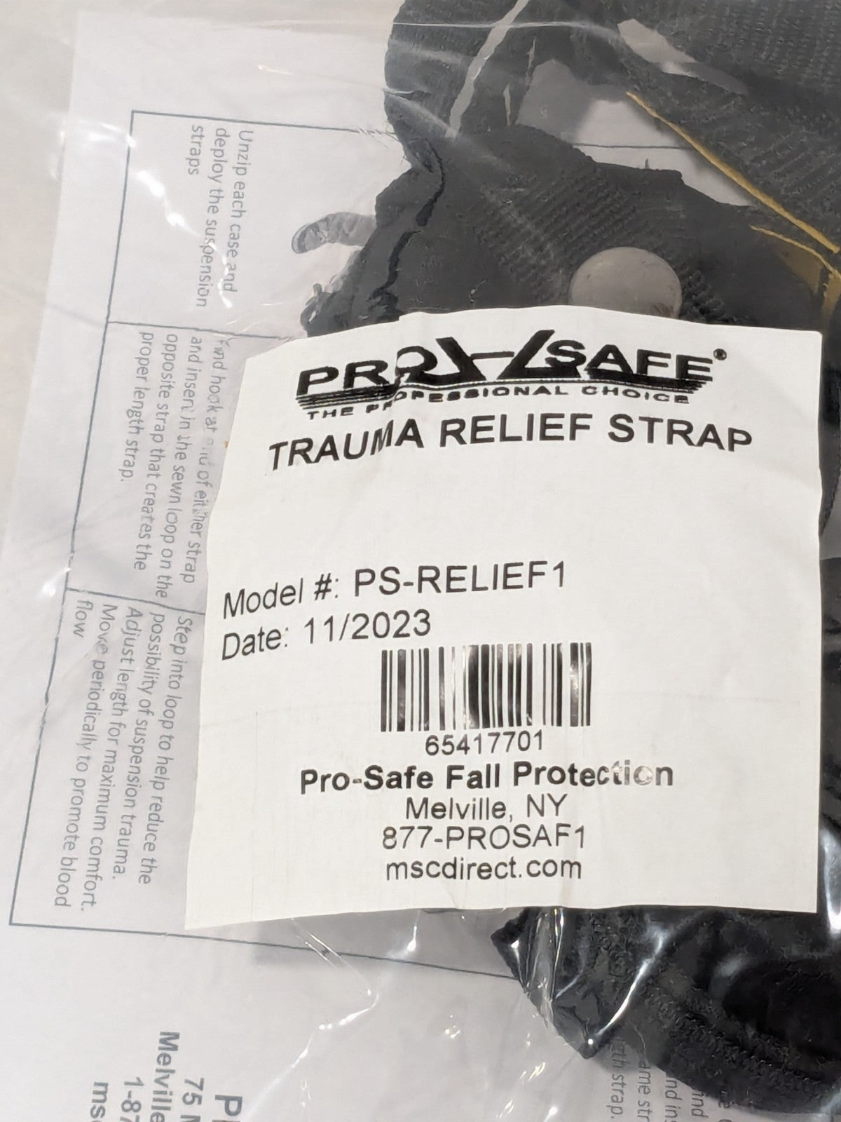 PRO-SAFE Fall Protection Relief Strap: Use w/Full-Body Harnesses PS-RELIEF1