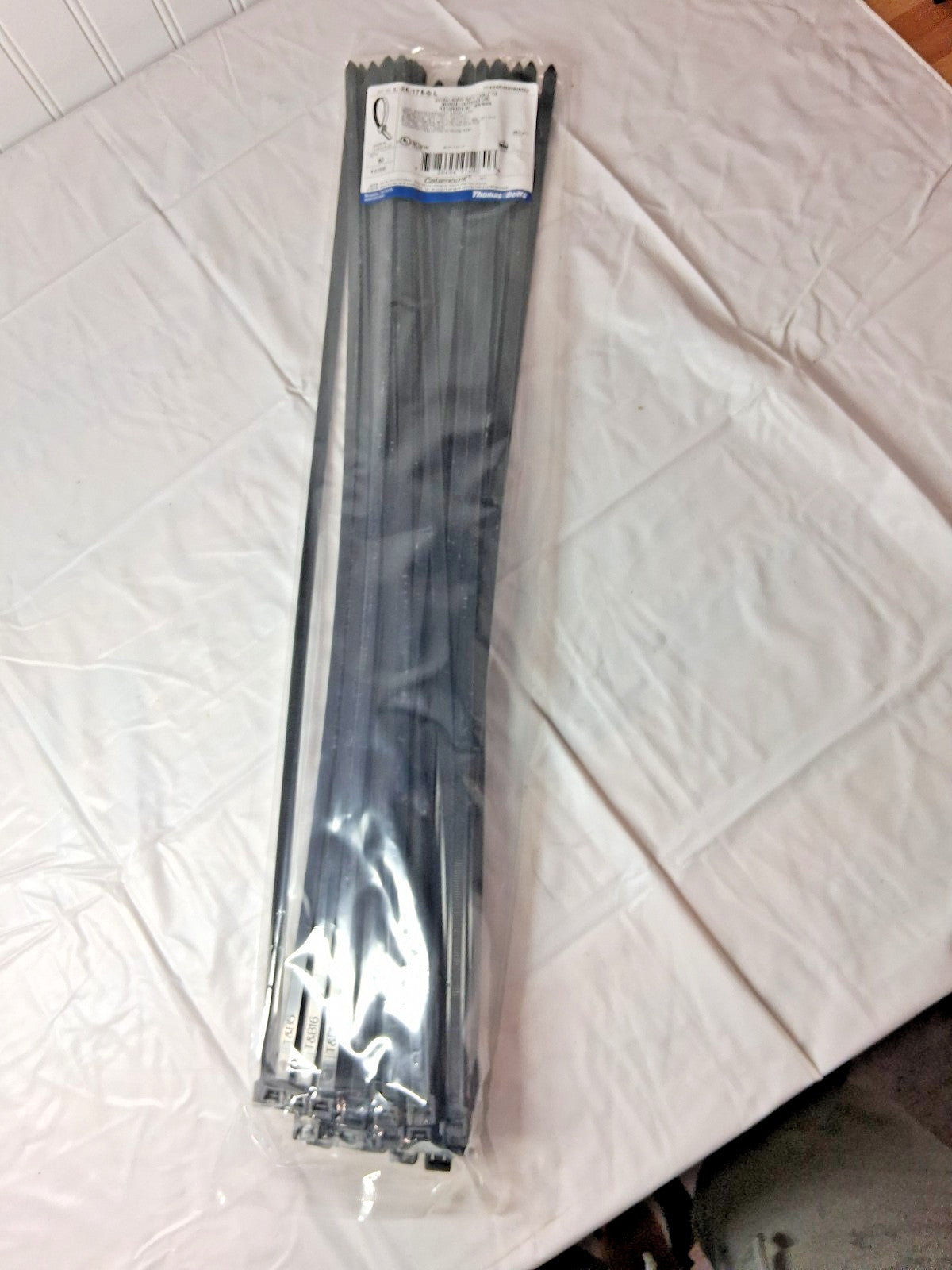 Thomas &amp; Betts Black Nylon Standard Cable Ties QTY50 24" Long L-24-175-
