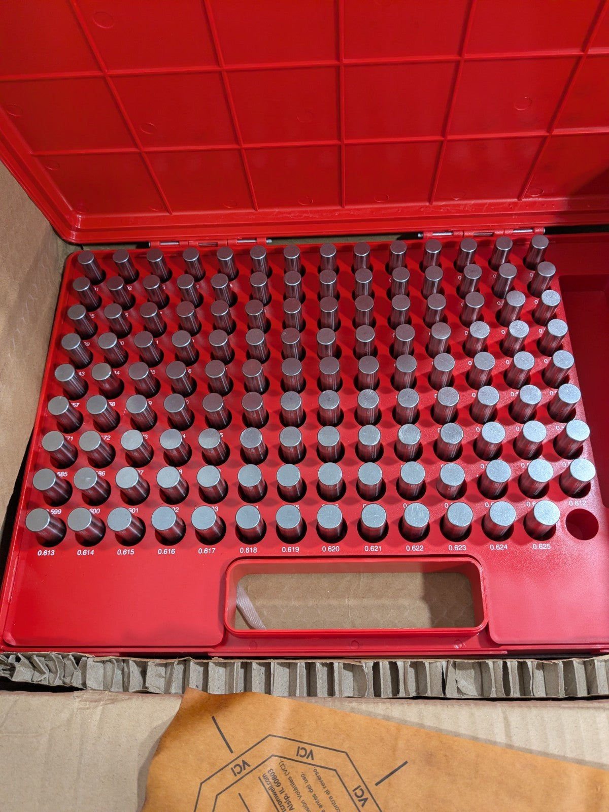 Class ZZ Plug Gage Set: 0.501 to 0.625" Range, 125 Pc 616-81316