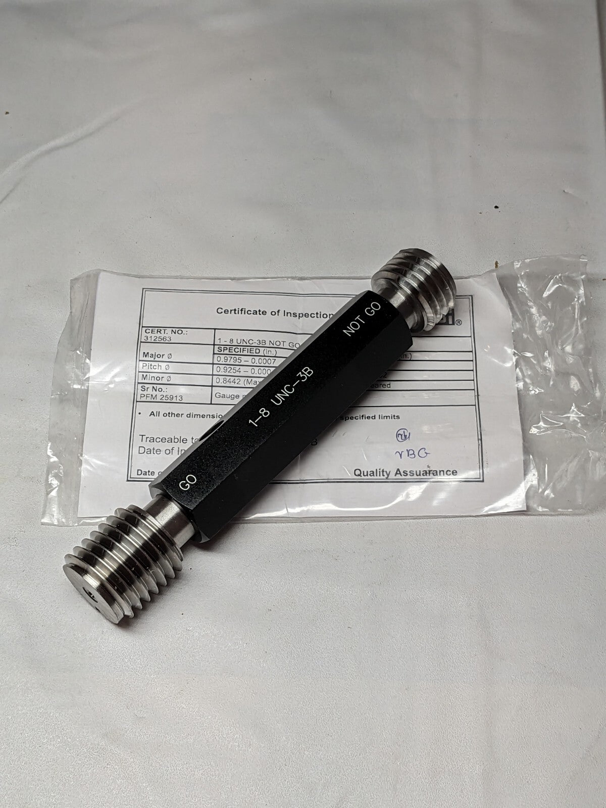 SPI Plug Thread Gage: #1-8 Thread, 3B Class, Go & No Go 34-430-9