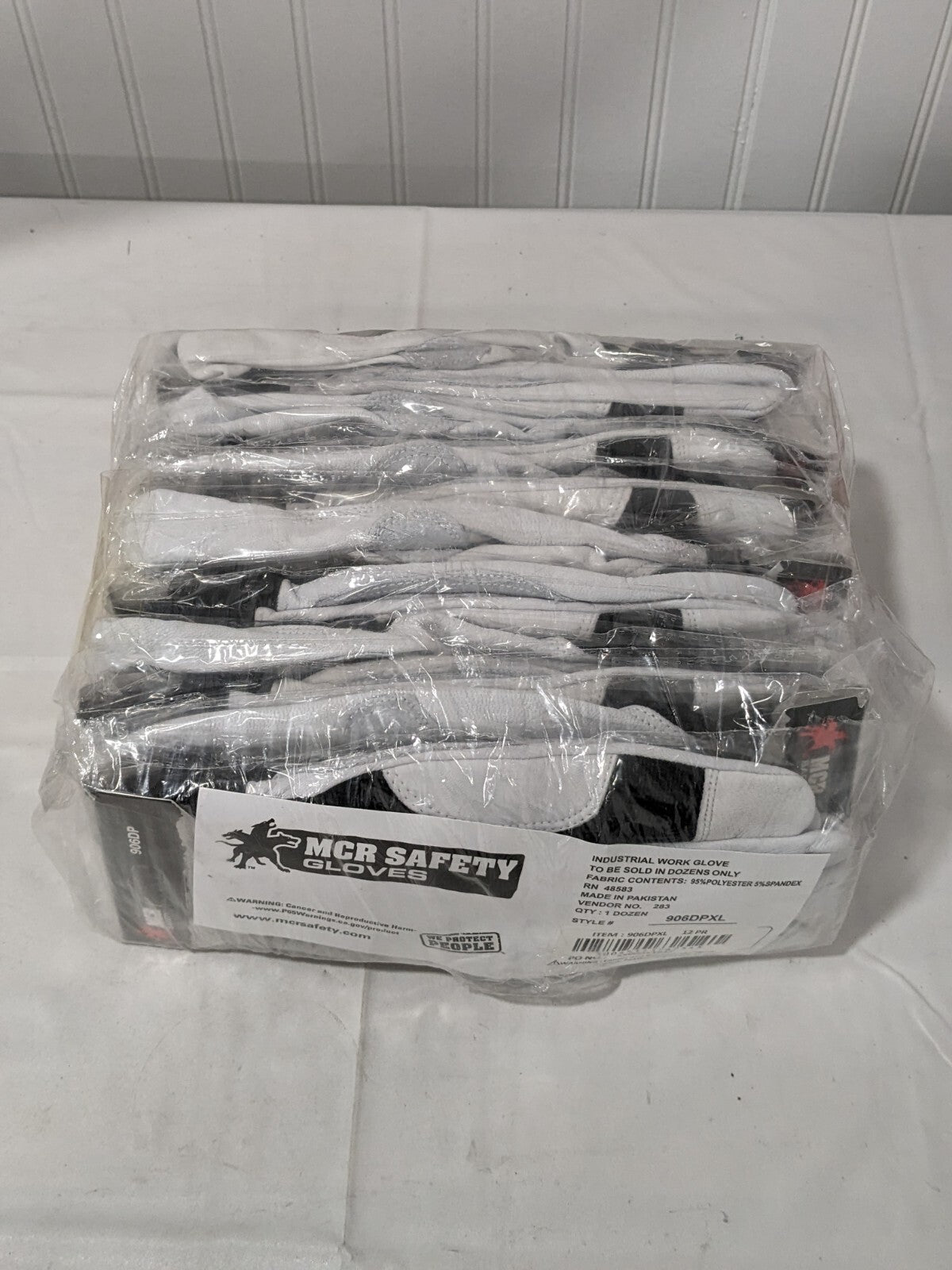MCR Mechanics Gloves, Goatskin Palm, Nylon, Spandex Back, Sz XL 12 Pairs 906DPXL