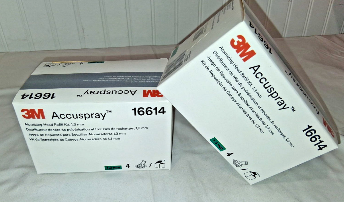 3M Accuspray Atomizing Head Green 1.3mm 4 heads per box 2Pk 16614