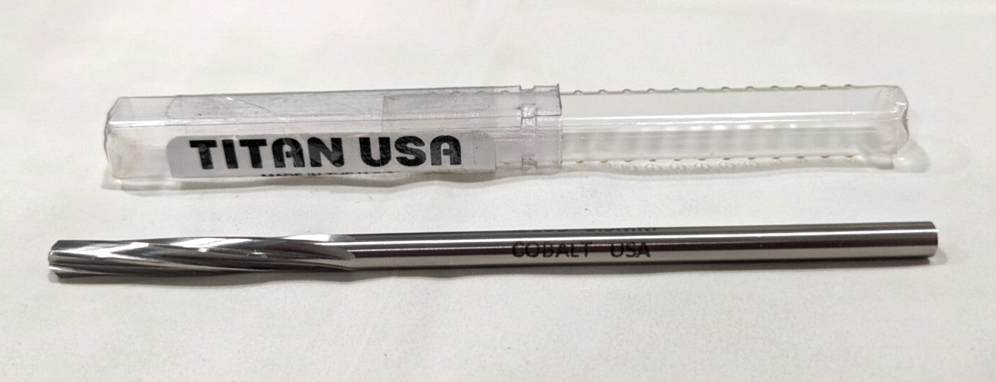 TITAN USA - Cobalt Spiral 6 Flute Reamer 0.2165"Dia (5.5mm) 5" OAL  TR96808
