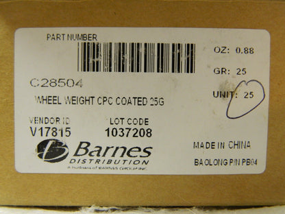 Barnes Distribution 25g Wheel Weights 25 Pack C28504
