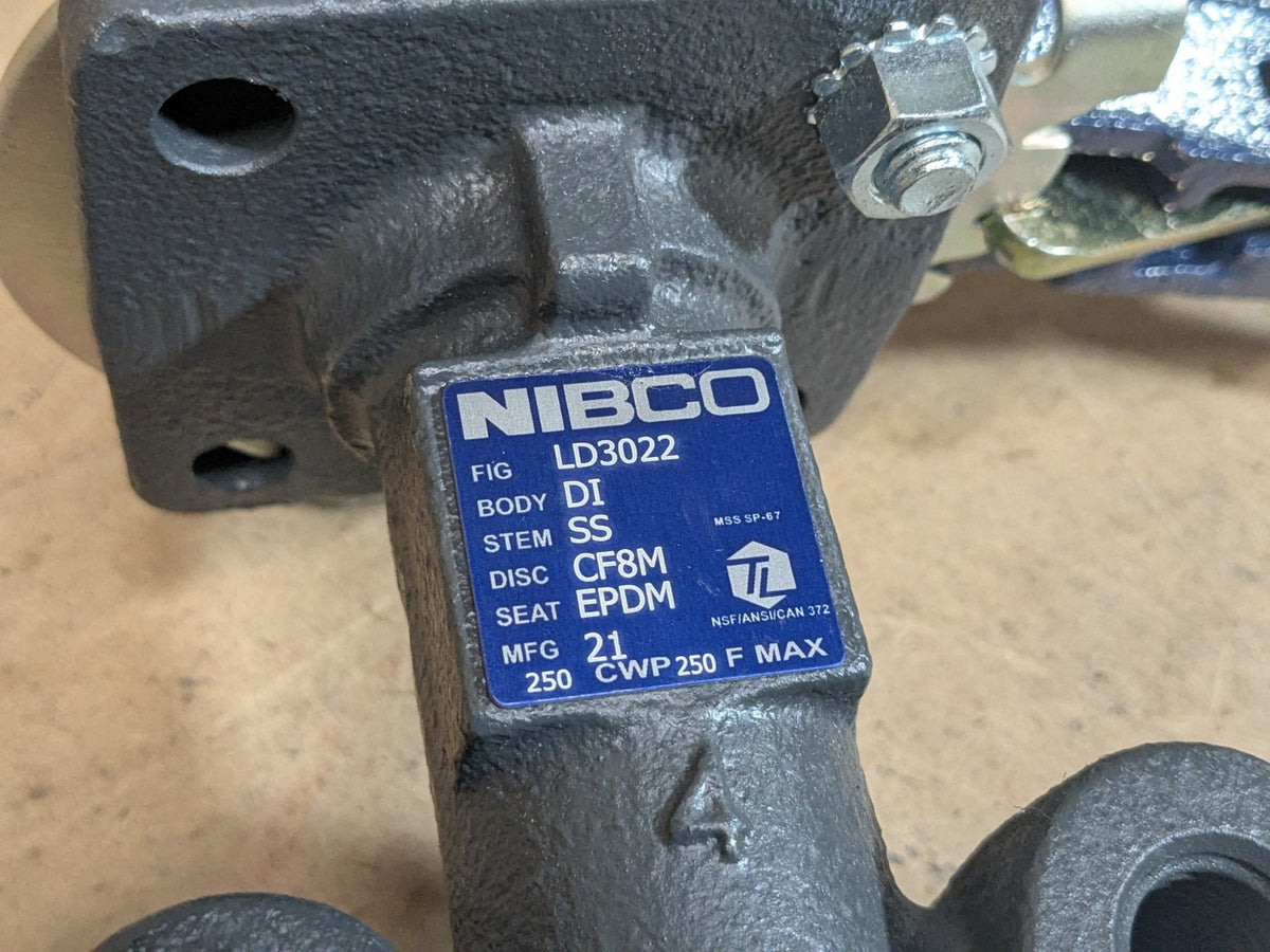 Nibco 4" Ductile Iron Lug Type Butterfly Valve w/ Locking Lever Handle NLG2