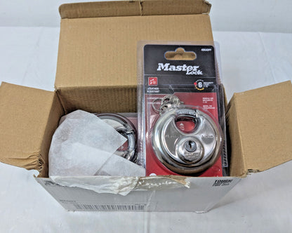 Master Lock 2-3/4" Wide Discus Padlock w/5/8" Shrouded Shackle QTY 6 4