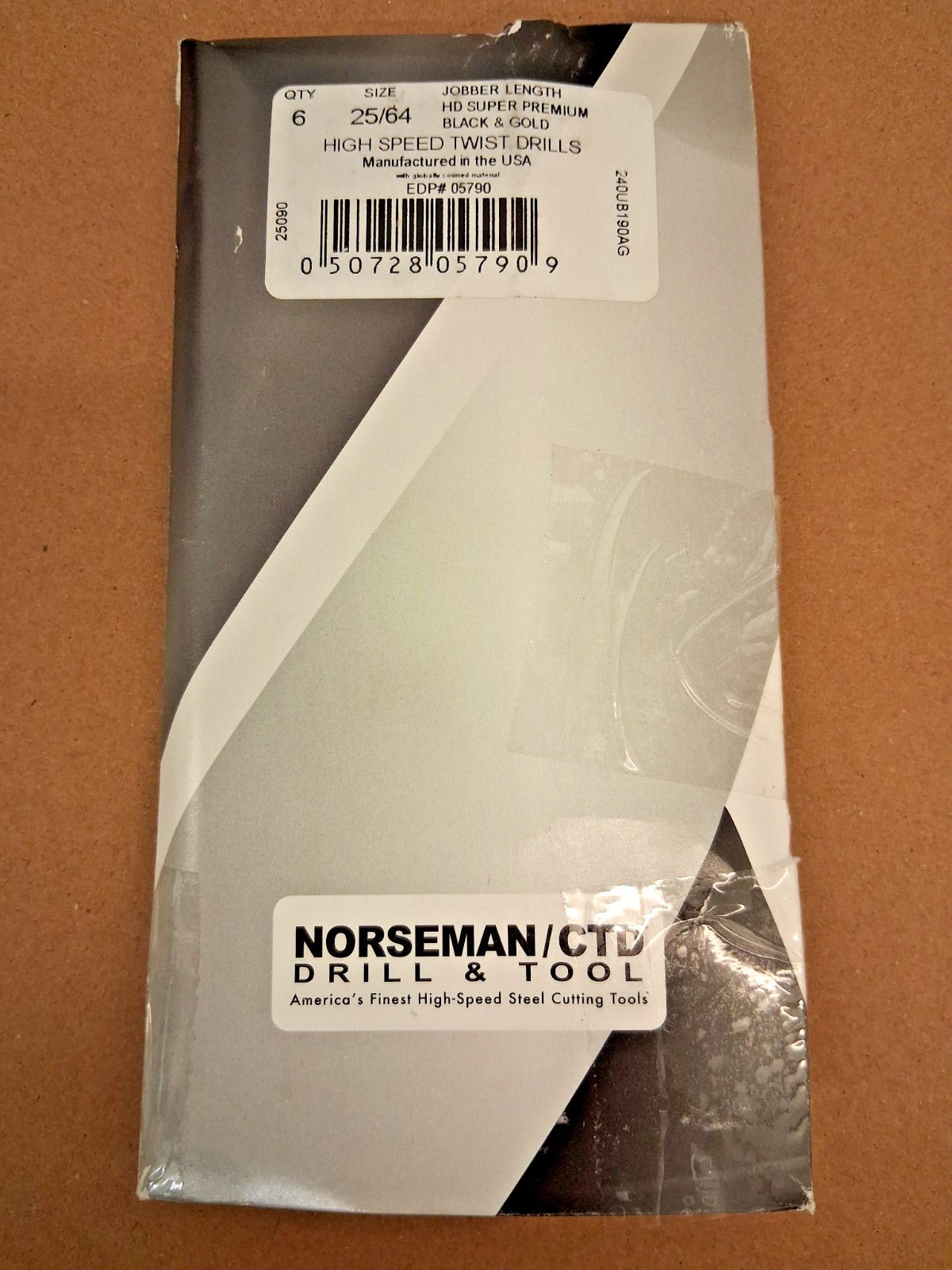 Norseman/CTD Drill &amp; Tool Jobber Length Drill Bits QTY6 25/64 0119" Dia