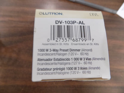 Lutron DV-103P-AL Diva 1000W Incandescent / Halogen 3-Way Dimmer Almond
