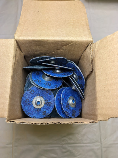 TRU-MAXX Quick-Change Disc: TS, 2" Dia, 36 Grit Qty 100 93141836