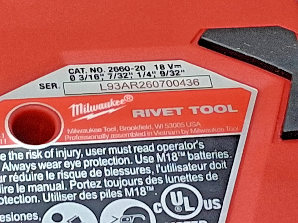 Milwaukee Tool M18 FUEL 1/4" Blind Rivet Tool w/ ONE-KEY Bare Tool 2660-20