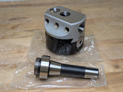 Manual Offset Boring Head w/ R8 Shank 4" Body Diameter 1-1/2-18 Threaded Mo