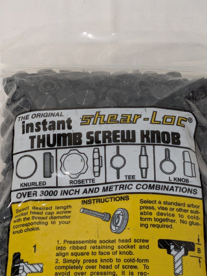 Shear-LOC Plastic Thumb Screw Knurled Head 13 mm X 5.5 mm 1000 Pack 83-98-929B K