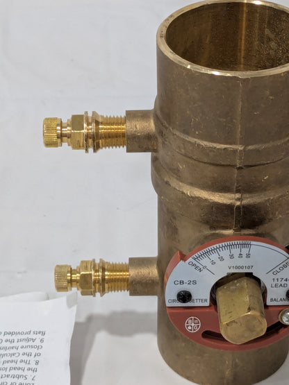 B&G 2" Pipe, Solder End Connections, Inline Calibrated Balance Valve 117404LF