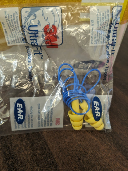 3M Earplugs 100pr 25 dB, Plastic, Flanged, Push-In Stem, Corded 7000002320