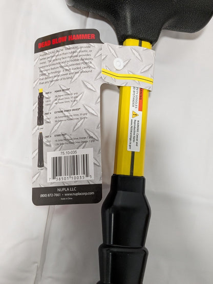 NUPLA Non-Marring Hammer: 3 lb, 2-3/8" Face Dia 12" OAL 10035