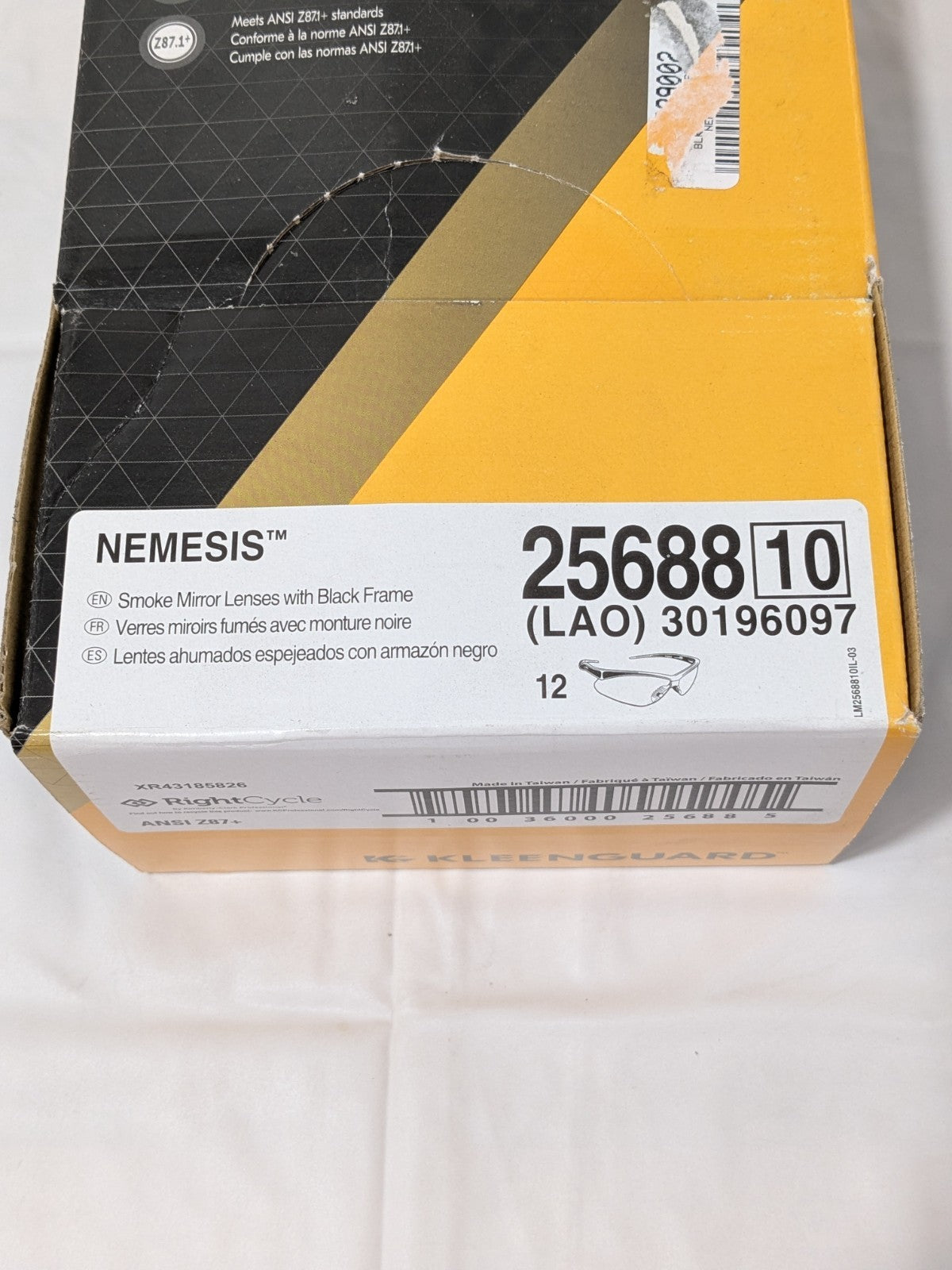 KleenGuard Nemesis V30 Safety Glasses Smoke Mirror Black Z87+ 12 Pack 25688